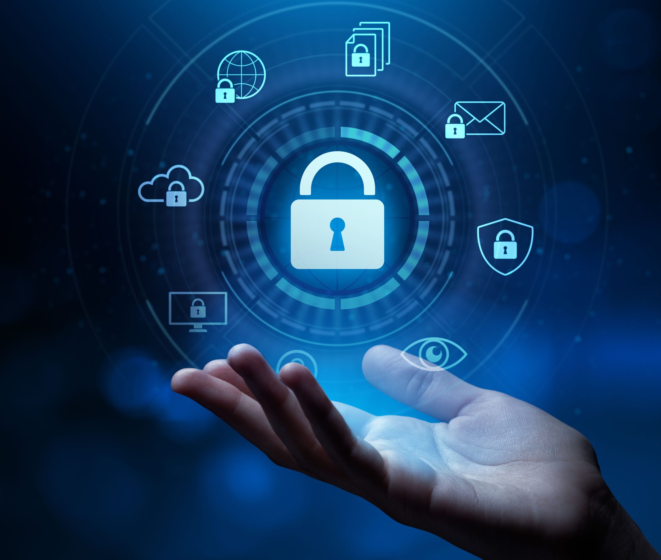 Cyber security Data Protection Information privacy antivirus virus defence internet technology concept.
